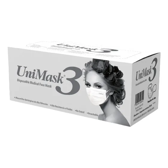 Unimask Cubrebocas 3 Capas Termosellado Uniseal 50pz Color Blanco
