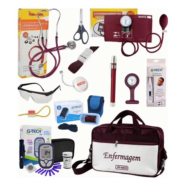 Kit Material De Enfermagem Estágio Premium + Glicose G- Tech