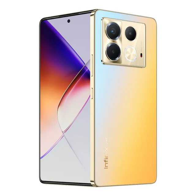 Smartphone Infinix Note 40 5g 8gb Ram 256gb Armazenamento, Câmera Tripla 108mp+ Selfie 32mp, Tela 6,78 Fhd+ 120hz, Sound By Jbl, Bateria 5000mah, Carregamento Sem Fio Dourado