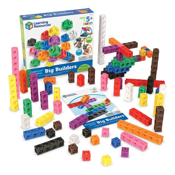 Juego De 200 Unidades Mathlink Cubes Big Builders Con Guía D