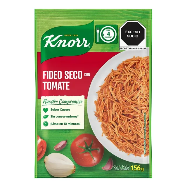 Sopa De Pasta Instantánea Fideo Seco Con Tomate Knorr 156 G