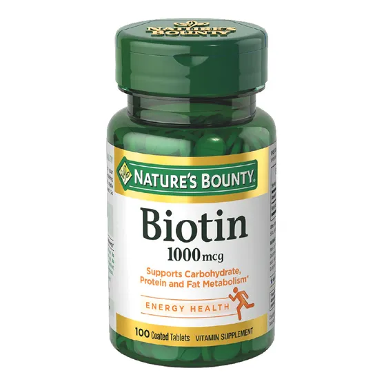 Natures Bounty Biotin 1000mcg Suplemento Cabello Uñas Piel Sabor Sin sabor