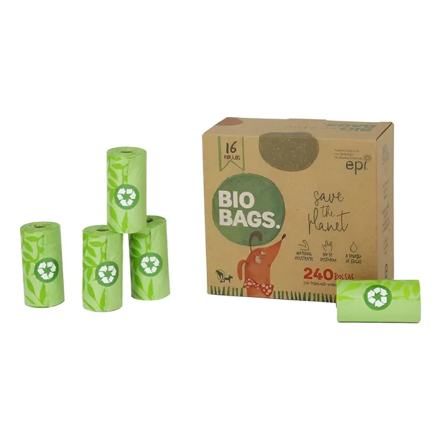 240 Bolsas Biodegradable  En Rollos Ecologicas Fecas Perro