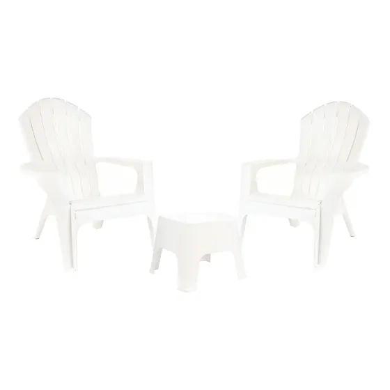 Sillón De Jardin Miami X2 + Mesa Ratona Sunset Garden Life Color Blanco