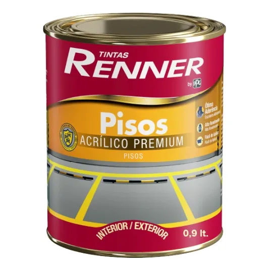 Pintura Para Pisos Renner Int / Ext De Alto Tránsito 900ml Color Rojo Seguridad