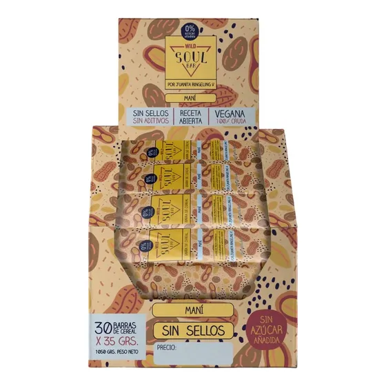 Barritas Veganas De Maní Dátiles Wild Foods Soul 30 Unidades