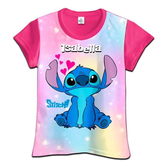 Franela Camisa Niño Niña Stitch Y Angel En Algodon