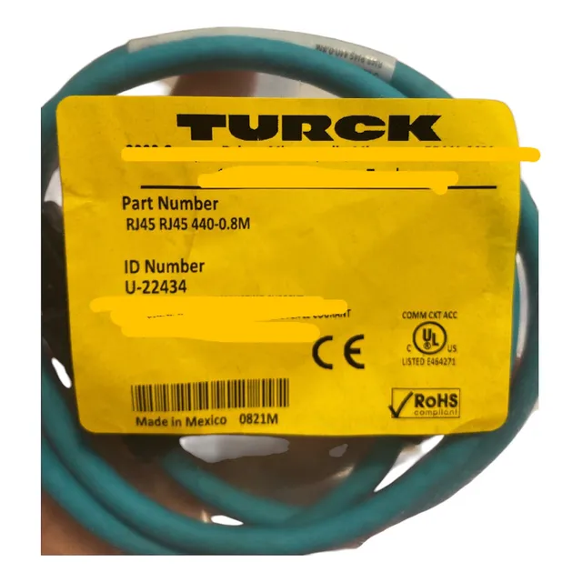 Turck Rj45 Rj45 440-0.8m Ethernet Cable U-22434