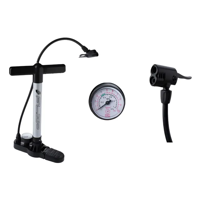 Bomba Piso Flip Manometro 145 Psi Inflador Bicicleta Moto