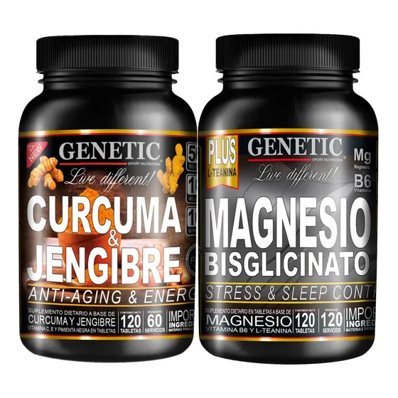 60días Antiox Cúrcuma Jengibre Magnesio Bisglicinato Genetic