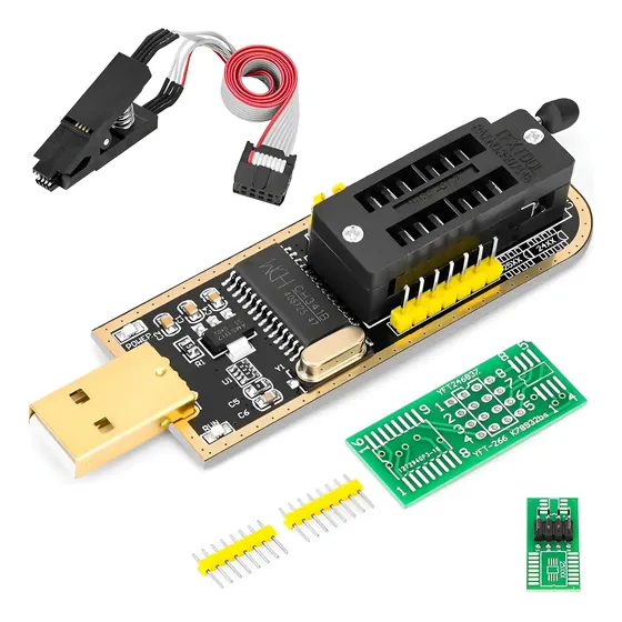 Programador Usb Ch341a + Pinza Soic 8 Bgm - Libera Netbook