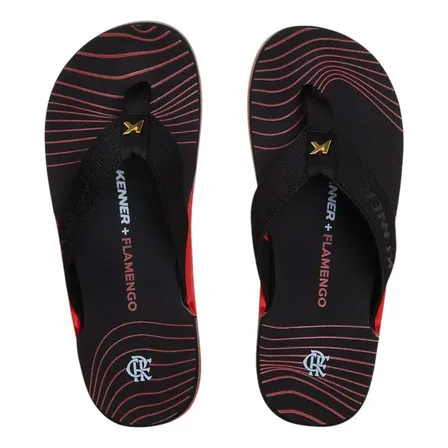 Sandália Casual Masc Nk6 Flamengo Pro Rubro-negra Kenner Preto/vermelho Liso 42 Br