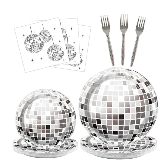 Juego De Vajilla Disco Juego De Platos De Bola De Discoteca