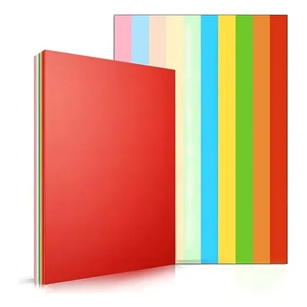 100 Hojas De Colores Resma Papel Carta A4 Impresión Escolar