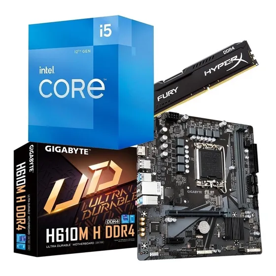 Kit Upgrade Intel 12 Geração I5 12400f + H610m-h + 32gb Ddr4