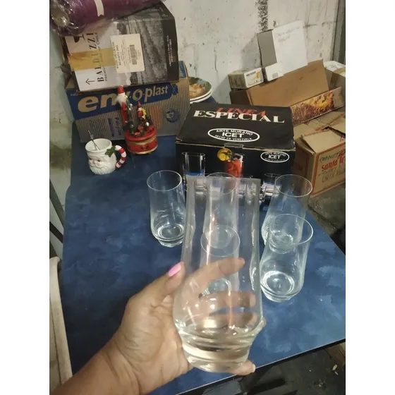 6 Vasos Largos Arte Murano Icet En Su Caja Oferta