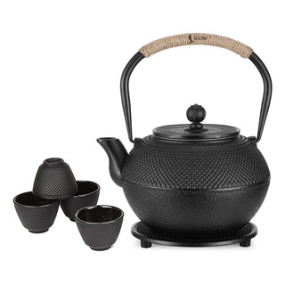 Teteras Tazas De Hierro Fundido 1200ml Con 4 Tazones De Té Teteras Tazas De Hierro Fundido 1200ml Con 4 Tazones De Té