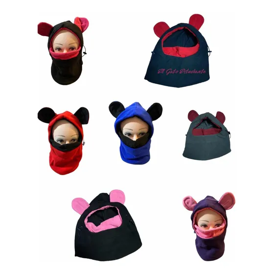 Pasamontañas Niña Niño Gorro Polar Ajustable Orejas Kawaii