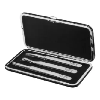 Set Pinzas Extensión Pestañas Profesional Con Estuche