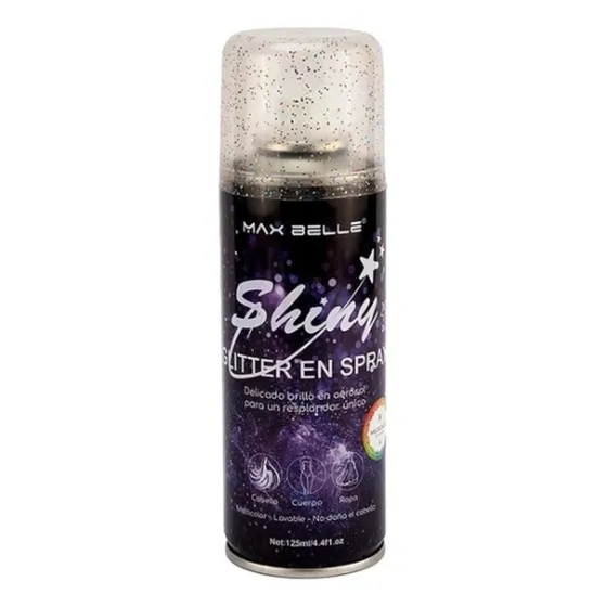 Shiny Glitter En Spray Max Belle 125ml Plateado