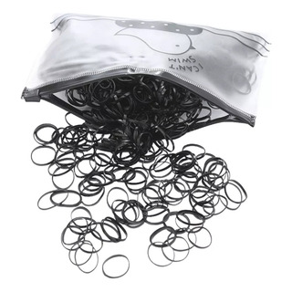 1,000 Ligas Elásticas Premium Para Cabello Niña Color Negras 1,000 Ligas Elásticas Premium Para Cabello Niña Color Negras