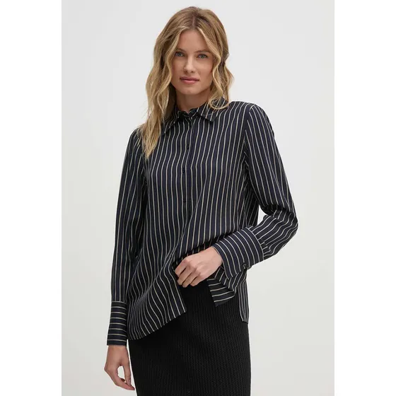 Camisa Fluid Viscosa A Rayas Azul Tommy Hilfiger
