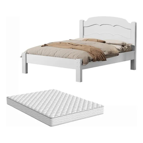 Cama Casal Mdf Com Colchão D33 Premium Quarto Reforçada