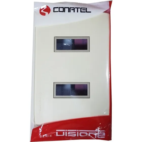 Pack 10 Plaquetas Conatel Visione Marfil Para 2 Módulos