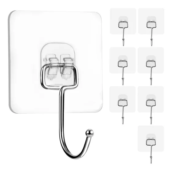 Gancho Multiuso Resistente 22 Libra Pared Adhesivo Para Casa