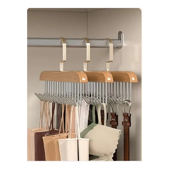 Gancho De Madera Para Ropa Corbata Cinturón  8 Divisiones