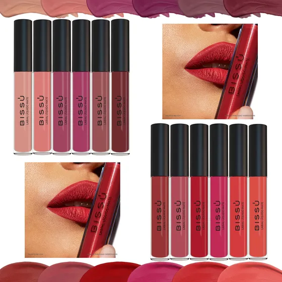 Liquid Lipstick Mate Bissu Labios Set 12 Tonos