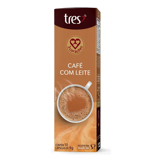 Cápsula de Café com Leite TRES 3 Corações 10 unid