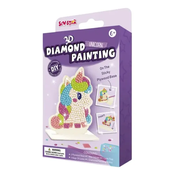 Mini Kit Manualidades Pinta Un Unicornio Con Diamantes 3d