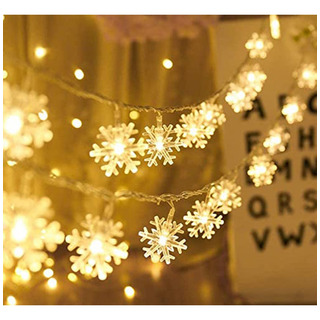 Cadena De Luces Led Con Forma De Copo De Nieve Navideño Cadena De Luces Led Con Forma De Copo De Nieve Navideño