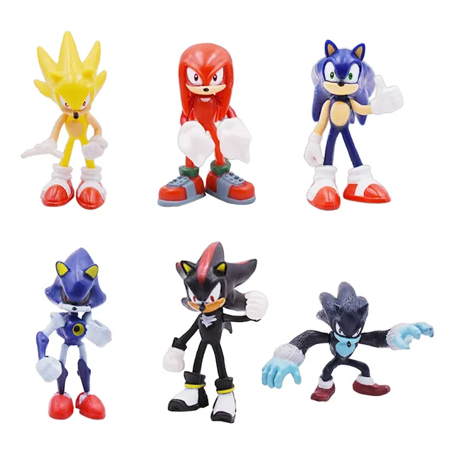 Set Con 6 Muñecos De Colección De Sonic
