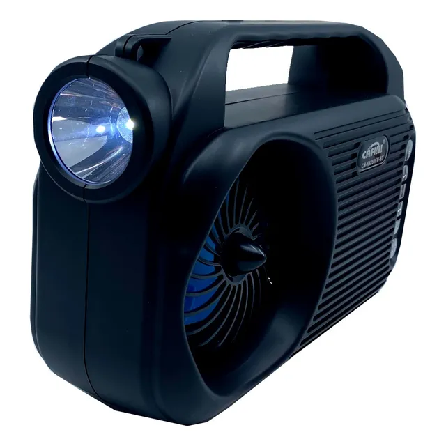 Ventilador Portatil Radio Fm Solar Linterna Bluetooth