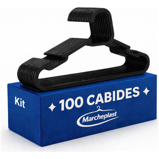 🤓Kit 100 Cabide Adulto Preto Organizador Roupa Reforçado Preto
