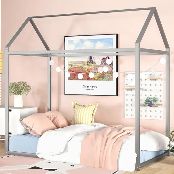 Cama Montessori Resistente Tamaño Individual Marco Casa Piso