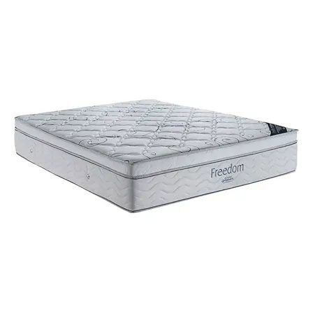 Colchão Ortobom Freedom Casal 138x188 Pillow Top Viscoelástico Molas Superpocket Branco