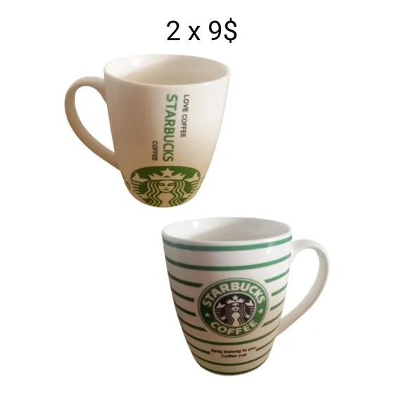 Tasa Para Café Starbucks 400ml Cerámica, Precio X 2 Tasas 
