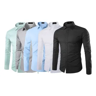 Kit 5 Camisa Social Masculina Slim Fit Luxo Premium Man Kit 5 Camisa Social Masculina Slim Fit Luxo Premium Man