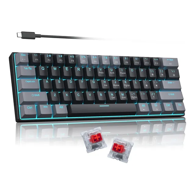 Teclado Mecánico Al 60% Videojuegos Gamerspacto.led Azul