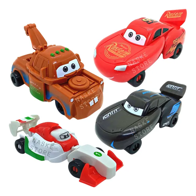 Auto Cars X4 Transformer Huevo Rayo Mcqueen Convertible Pack