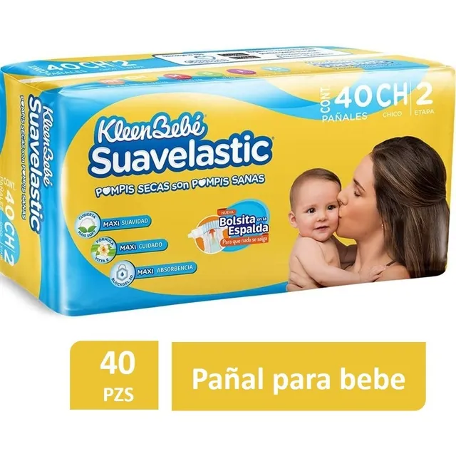 Pañales Kleenbebé Suavelastic Etapa 2 Unisex 40 Pañales