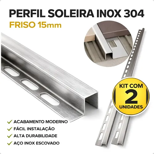 Perfil Viscardi Firenze Inox Escovado 162 - Barra De 1m | MercadoLivre