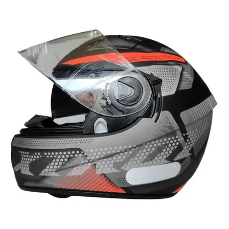 Capacete Integral Ebf X-troy Vermelho Com Óculos Interno Lisa Brilhante 60