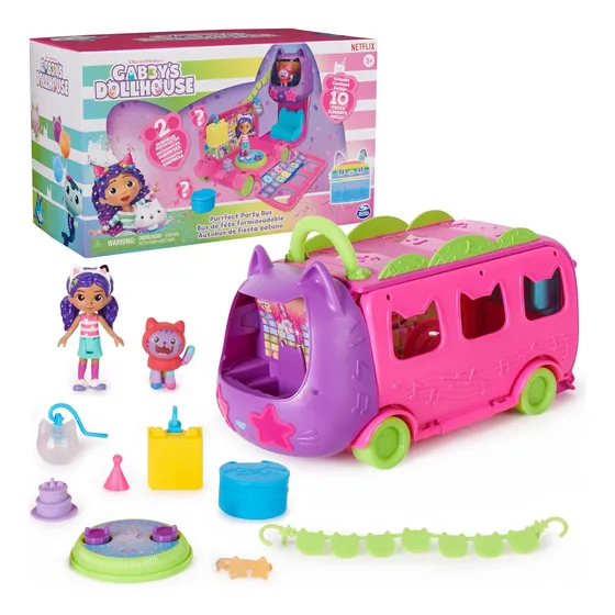 Juego De Autobús De Fiesta Gabby's Dollhouse Con Figuras