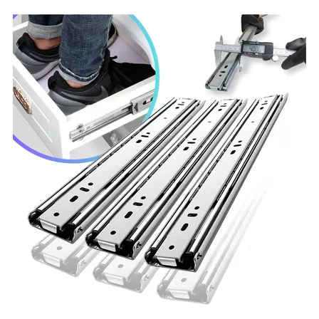6 Corrediça Telescópica H40 40cm 3 Par Reforçada Resistente