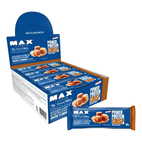 Power Protein Crisp Milk Caramel C/ 12 De 44g - Max Titanium Sabor Sem sabor