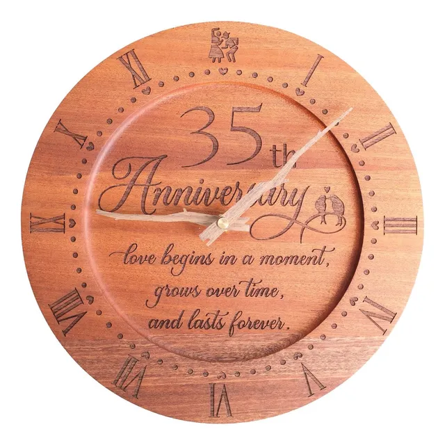 Reloj Personalizado De 35 Aniversario, Reloj De Madera Graba